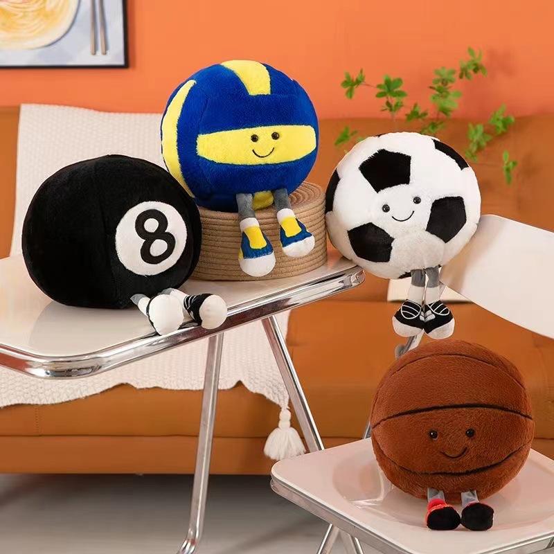 25cm Kreativ Neu Fußball Basketball Volleyball Schwarz 8 Ball Plüschtiere Realistisch Sport Stofftiere Ideale Geburtstagsgeschenke für
