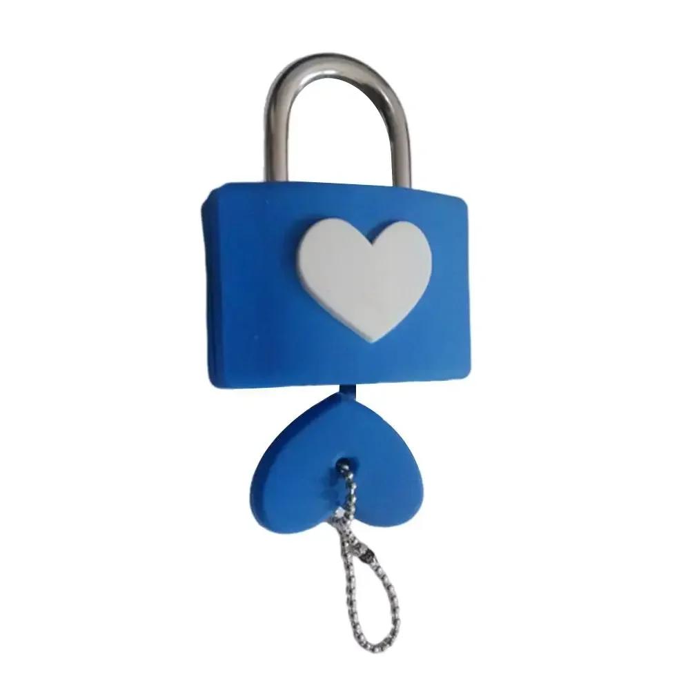 Colorful Heart-shaped Lock Anti-theft Rubber Sleeve Padlock Travel Luggage Suitcase Zipper Lock Portable Drawer Diary Lock