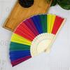 Plastic Crafted Gift Folding Hand Fan Rainbow Fans Hand Rainbow Hand Fan