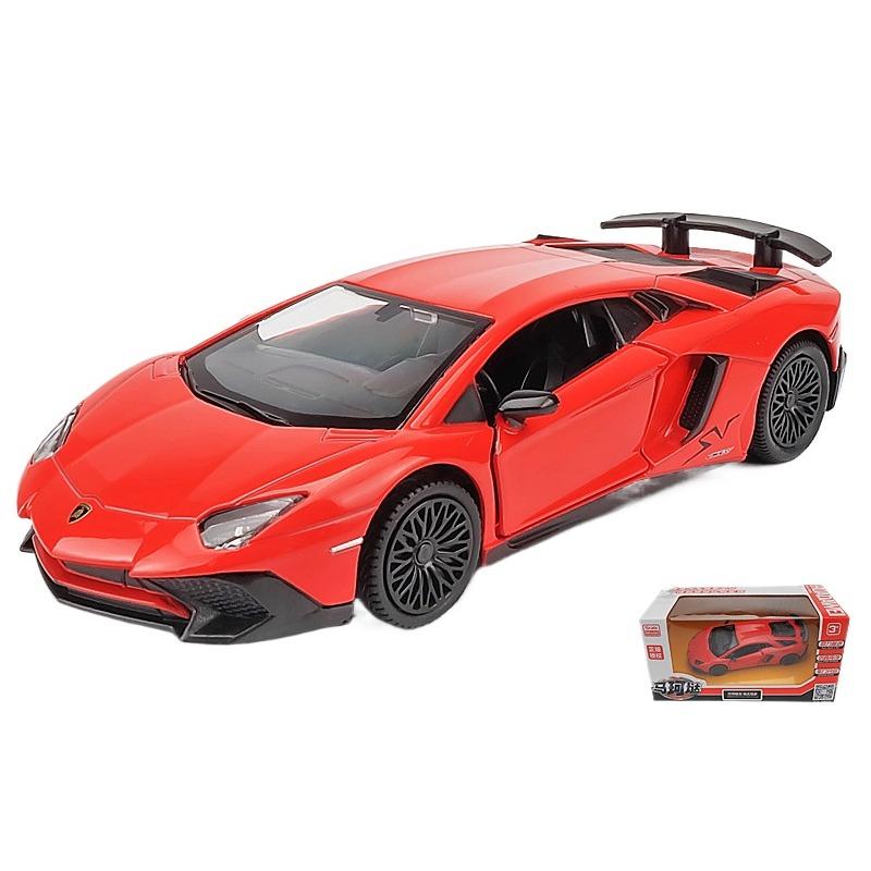 

1/36 Lamborghini Aventador Реплика Маслкар Модель Масштаб Металл Литой Миниатюрный Художественный Инерционный Автомобиль Рождественский Подарок Игрушка для Мальчика красный