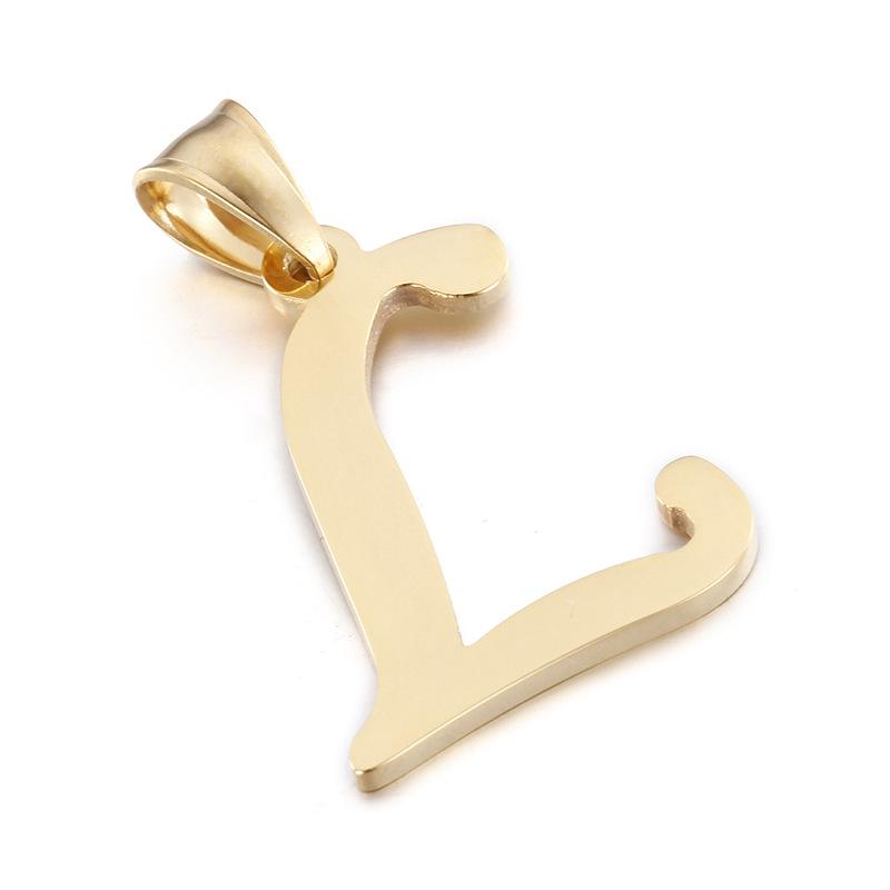 European and American Style Stainless Steel Pendant Jewelry - 26 Golden Titanium Steel Letters