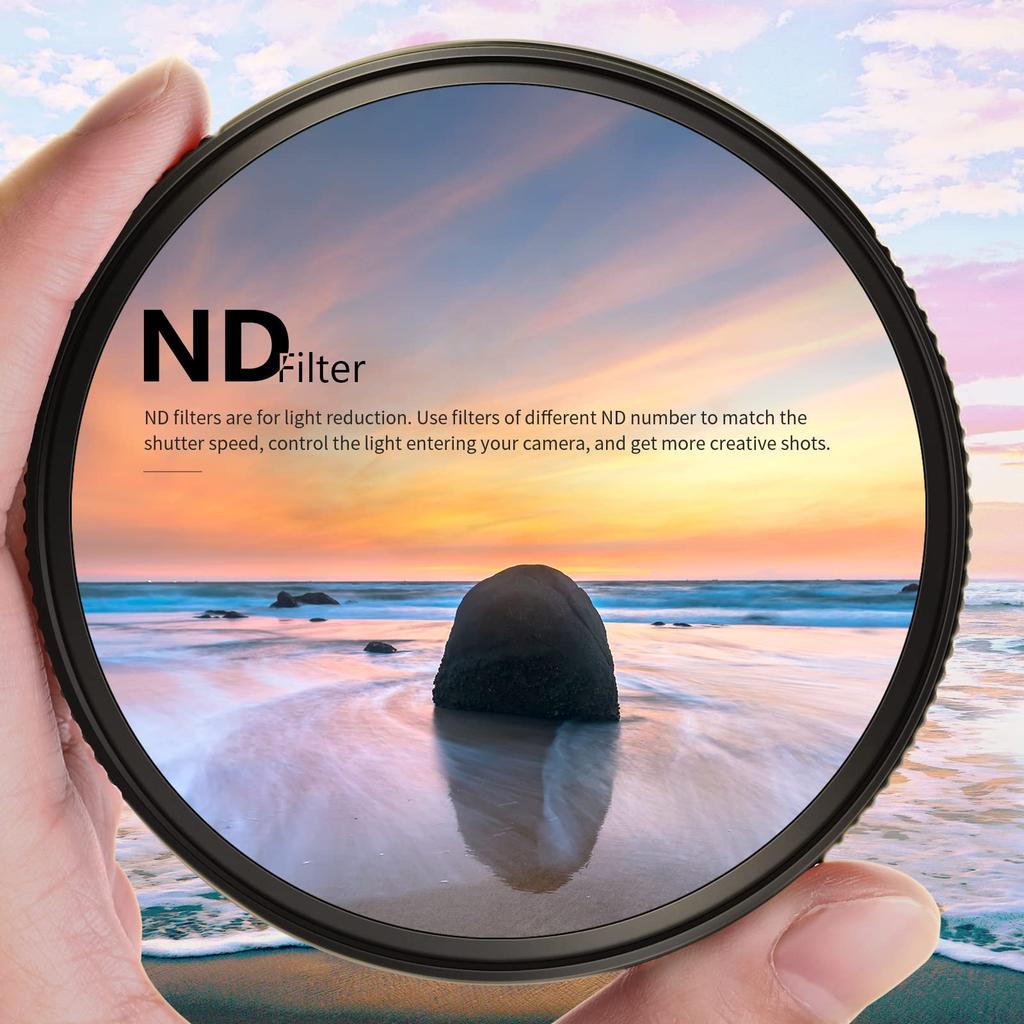 NEEWER 77mm ND1000 Neutral Density Filter with HD Optical Nano and Frame for Long Exposure Photography 10-Stop Glass, Multi-Layer Coating,