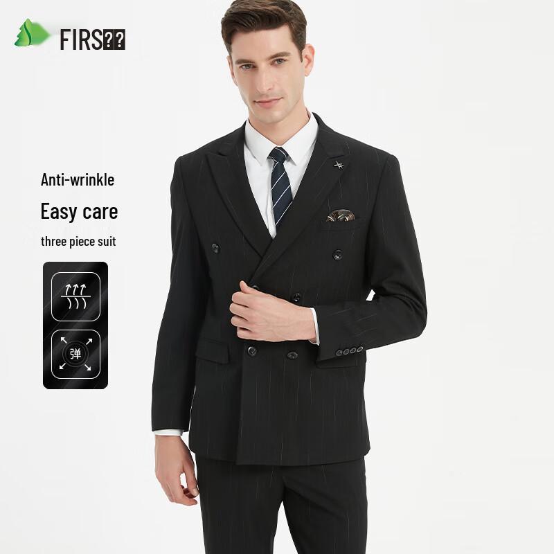 Men's Double-Breasted Slim Fit 3-Piece Suit