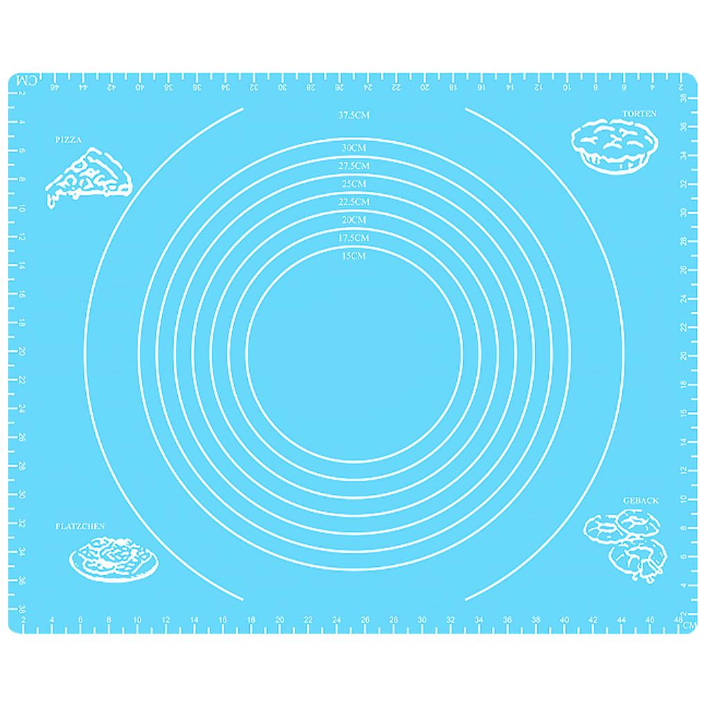 Non-slip Silicone Mat with Scale Thicken Non-stick Pastry Pad Board Fondant Pie Placemat, Purple, Random Pattern 50x40cm