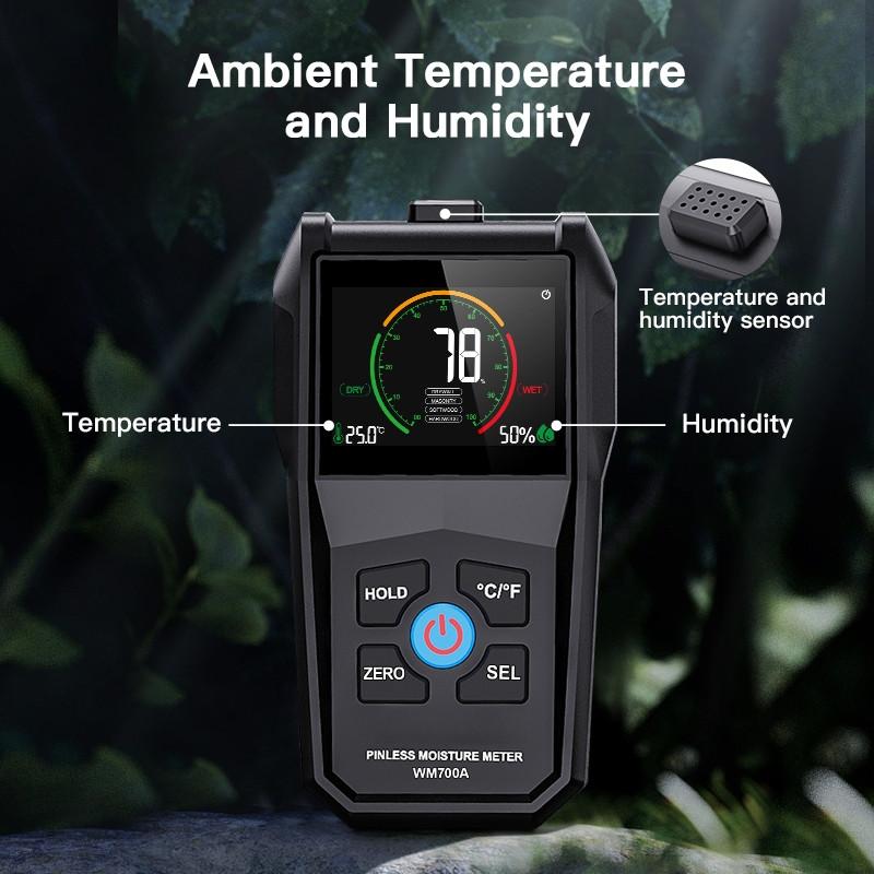 WM700A Wood Moisture Meter Full Angle Wall Detector Tester Concrete Wall Moisture Scanner Water Leak Detector