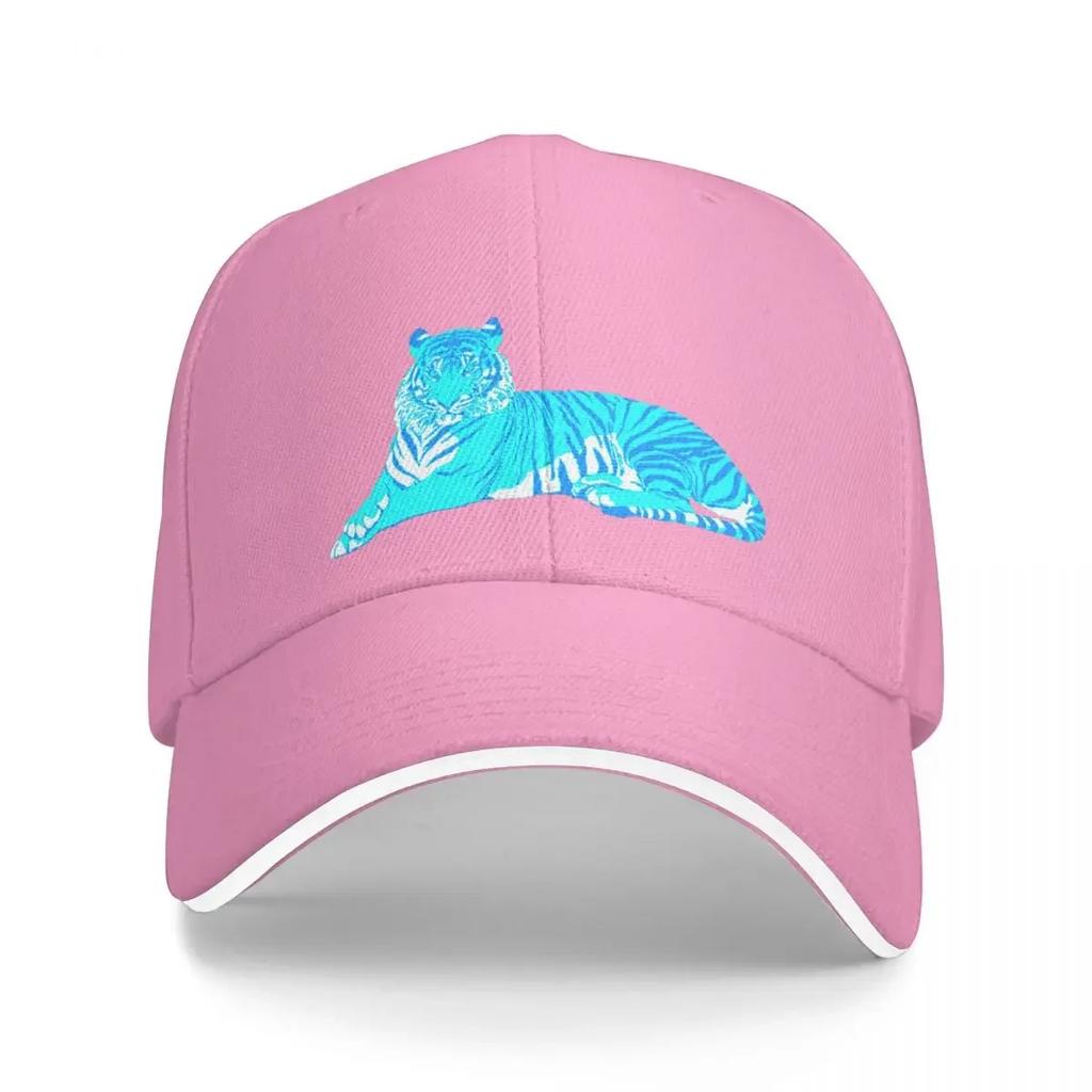 Turquoise Irritated Tiger Baseball Cap Sunhat Rugby Luxury Hat Caps For Women Men's