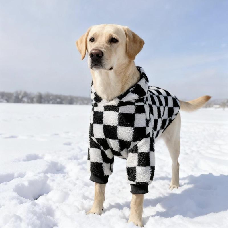 Thick Warm Fleece Pet Sweatshirt for Autumn Winter, Cold Weather Dog Clothes for Medium Large Dogs Golden Retriever, Labrador