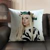 AAva MMax Pop Singer Cushion Cover Natural Linen Organic Fabric DoubleSided Printing Sofa Home Decor Gift Pillow Case