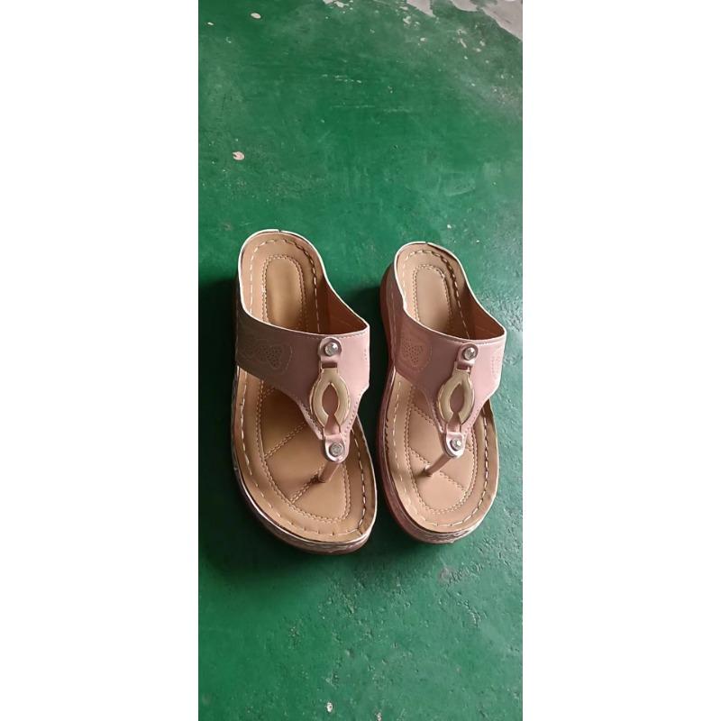 

Летние новые модные шлепанцы на танкетке, женские шлепанцы на платформе 41 розовый