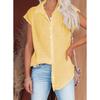 Summer Solid Color Single-breasted Shirt for Women Casual Short-sleeved Tops