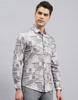 MONTE CARLO Mens Brown Printed Collared Neck Full Sleeve Slim Fit Shirt