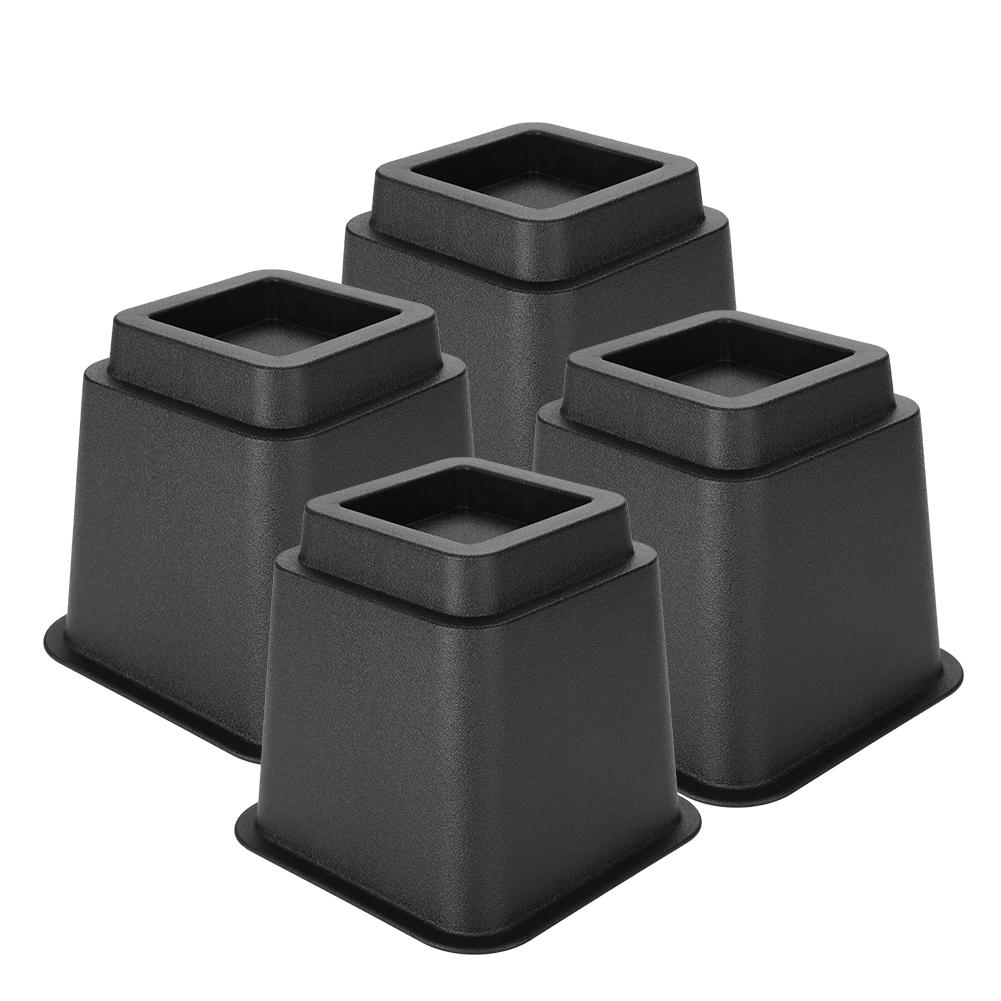 4Pcsset 5" Furniture Raisers Adjustable Bed Chair Riser Wide Feet Lift Stands