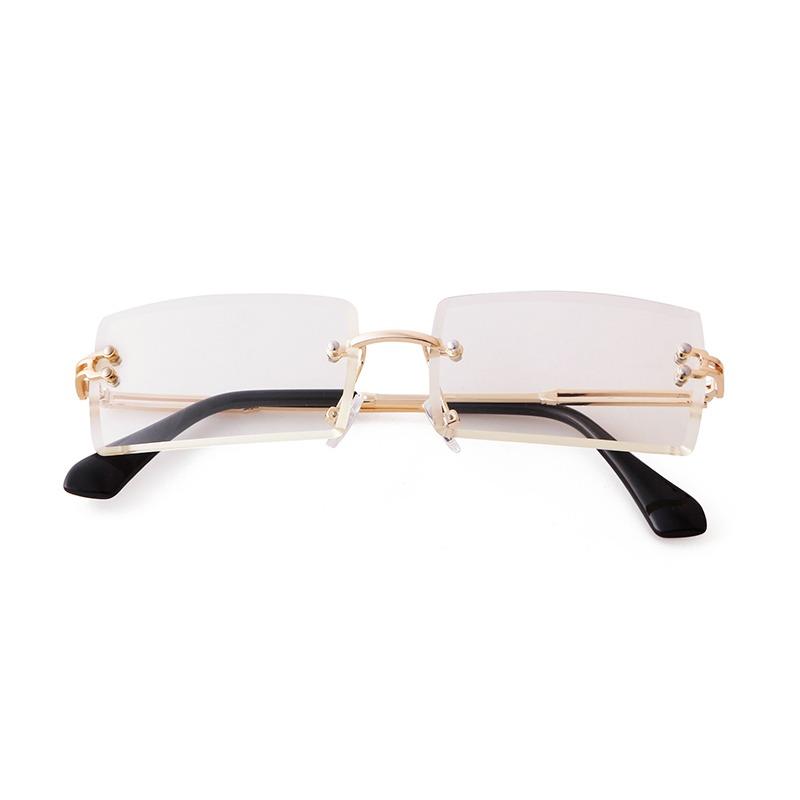 Fashion Cutted Lens Rimless Sunglasses for Women Men Brand Designer Trendy Rectangle Frameless Sun Glasses Gradual Shades S3468