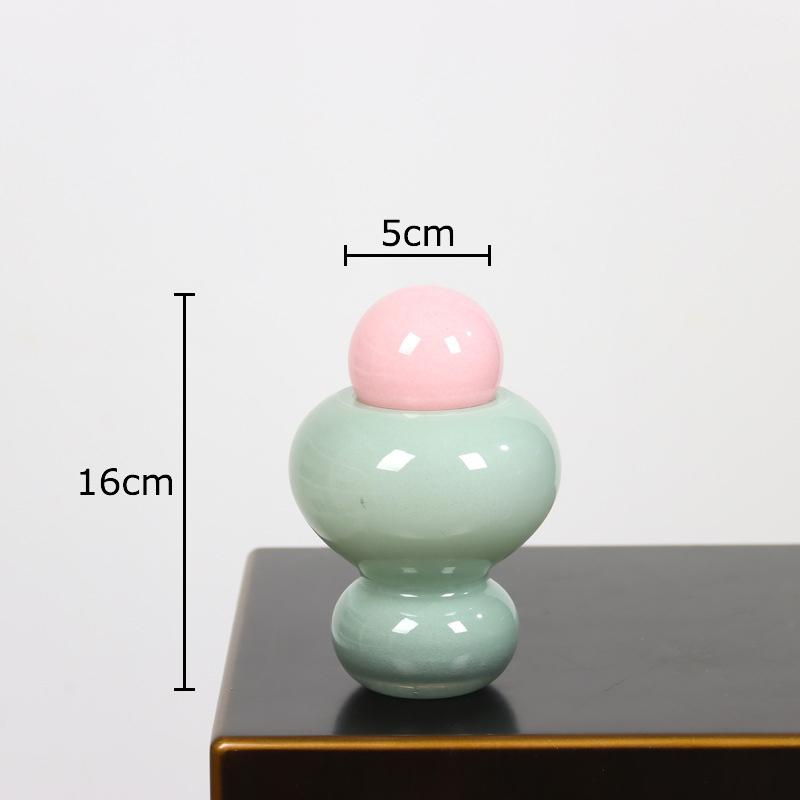 

Lovely Pink Circular Glass Vase Plant Pot Table Decoration Flowers Arrangement Artificial Flower Vases Room Aesthetic Decor зелений