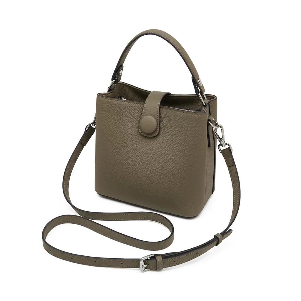 First Layer Cowhide Women Handbag Crossbody Bag   Bucket Bag Genuine Leather Luxury Design Shoulder Bag Small Handbag