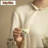 60ml Hand-painted Ginkgo Teacup Aesthetic Tea Bowl Beautiful Tea Cup Tea-tasting Meditation Cup Chazhan Master Cups Drinkware