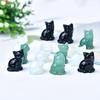 1 Unique Crystal Gift of Handmade Mini Desktop Decoration of a Natural Obsidian Dongling Carved Cat Statue