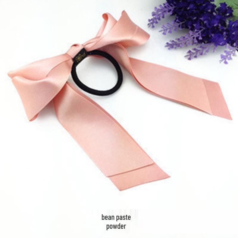Korean Style Double Layer Satin Bow Hair Tie