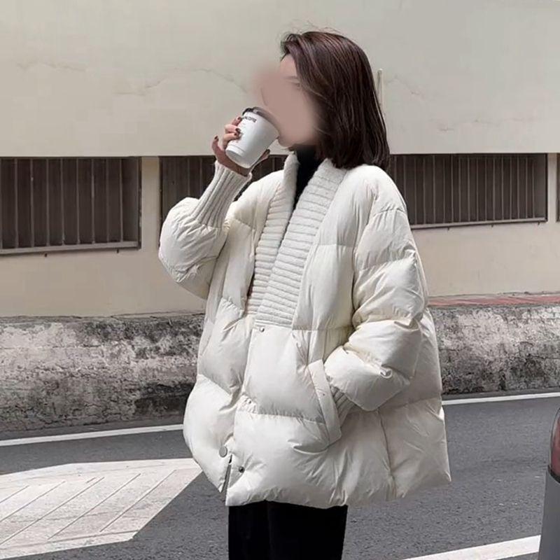 

2024 Stylish Loose White Winter Down Cotton Jacket - Ships Quickly Small білий