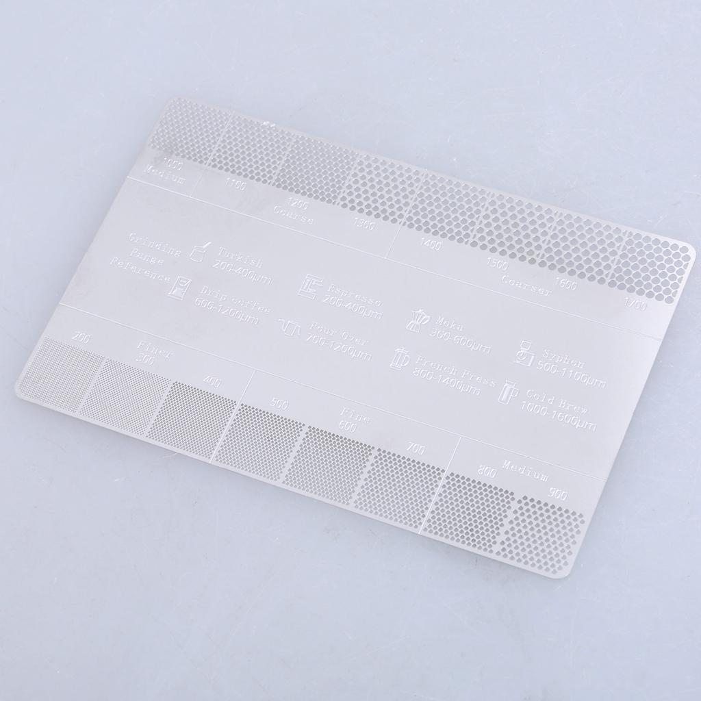 Stainless Steel Coffee Grind Reference Card Metal Coffee Grind Size Ruler Professional Coffee Bean Grinder Accessories