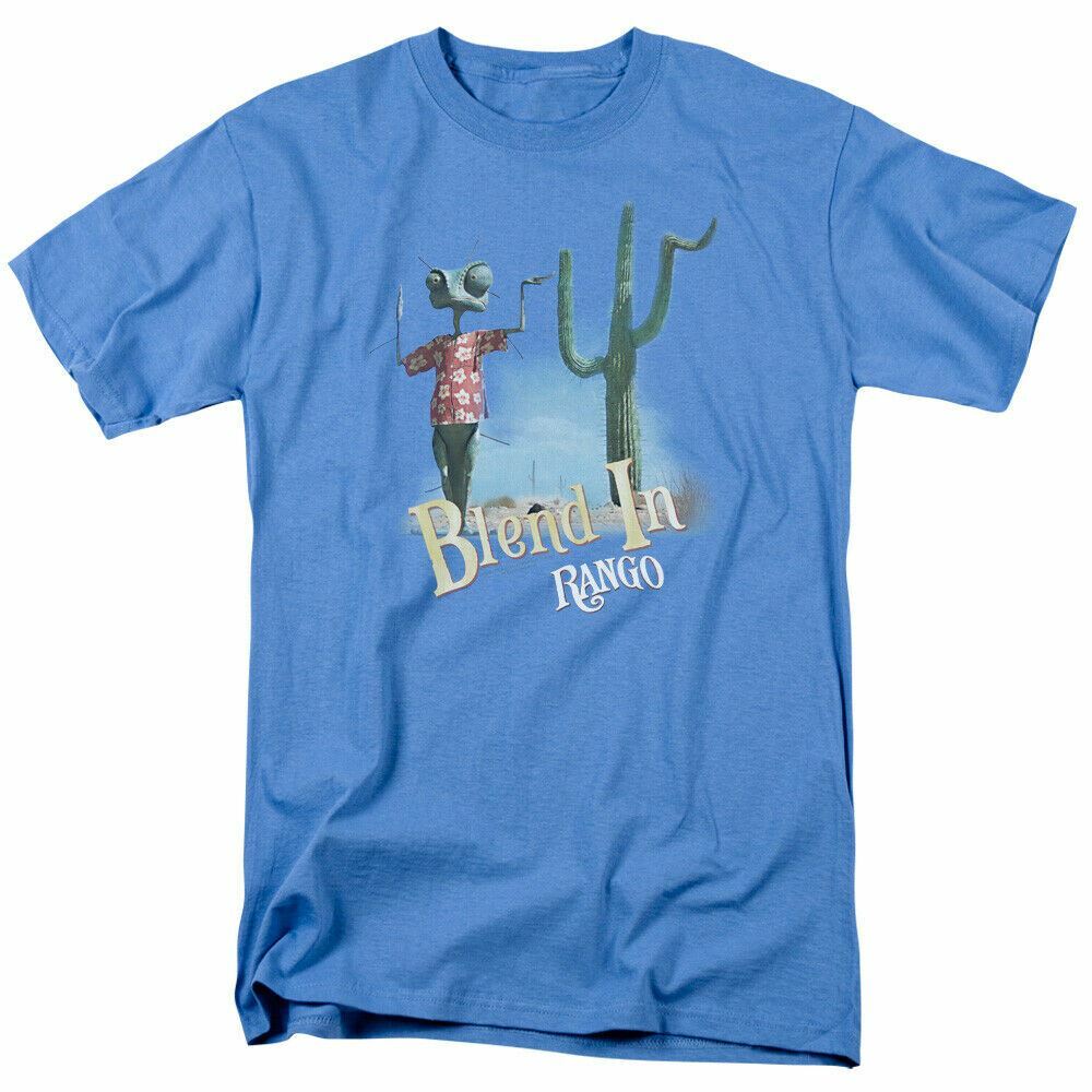 Rango Blend In T-shirt Mens Licensed Childrens Movie Mr Timms Carolina Blue M