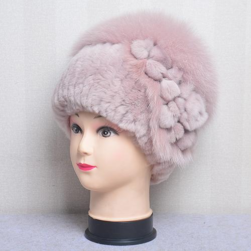 Winter Dames 100% Natuurlijke Rex Konijnenbont Muts Dame Warme Authentieke Rex Konijnenbont Mutsen Goede Elastische Echte Bont Hoeden Warme Mutsen