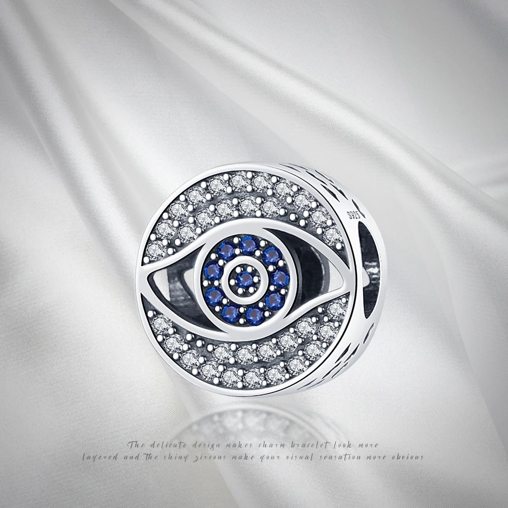 Original Charms Copper Plated Devil'S Blue Pupil Beads Fit Bracelet Women Jewelry Making Diy Gift