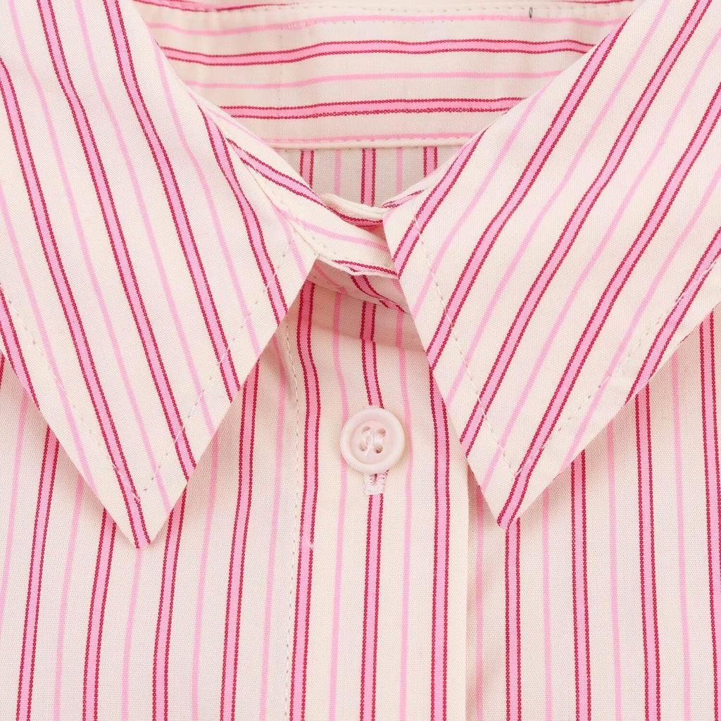 2025 Spring European & American Style Striped Single-Breasted Loose Shirt