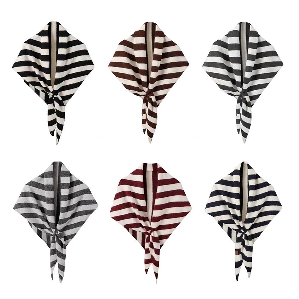 Striped Print Women Shawl Big Triangle Scarf Comfortable Scarf Fashion Accessory
