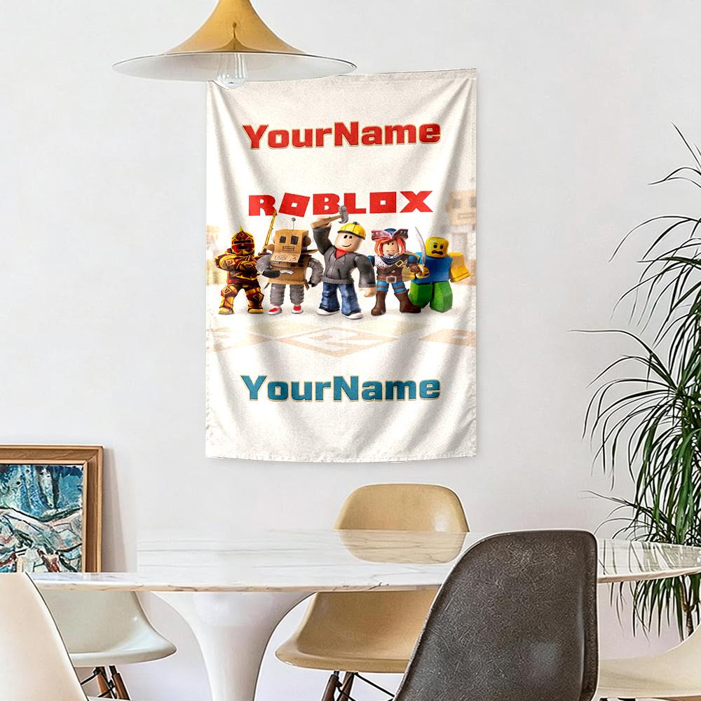 Roblox Custom Dit Navn Vægdekoration Vægtæppe Kunst Til Kæledyrs Mindesmærke Fødselsdag Bryllupsfest Baggrund Familiegave