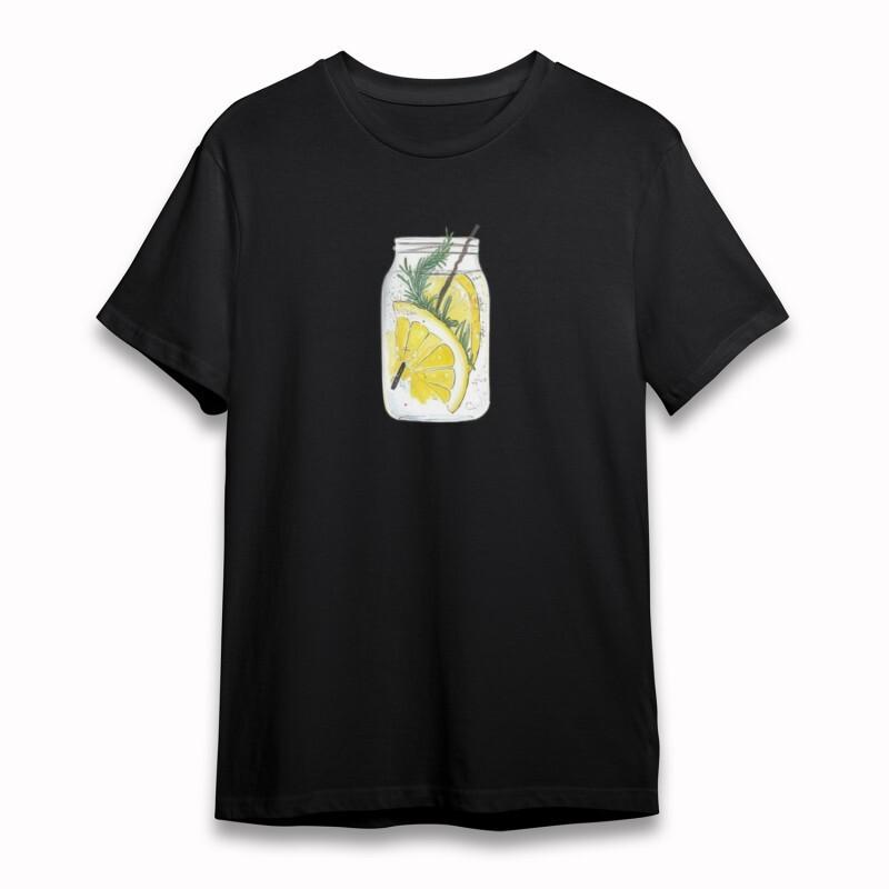 

Women s Oversize T-Shirt Refreshing Lemon Rosemary Infusion Graphic Cotton Tee S
