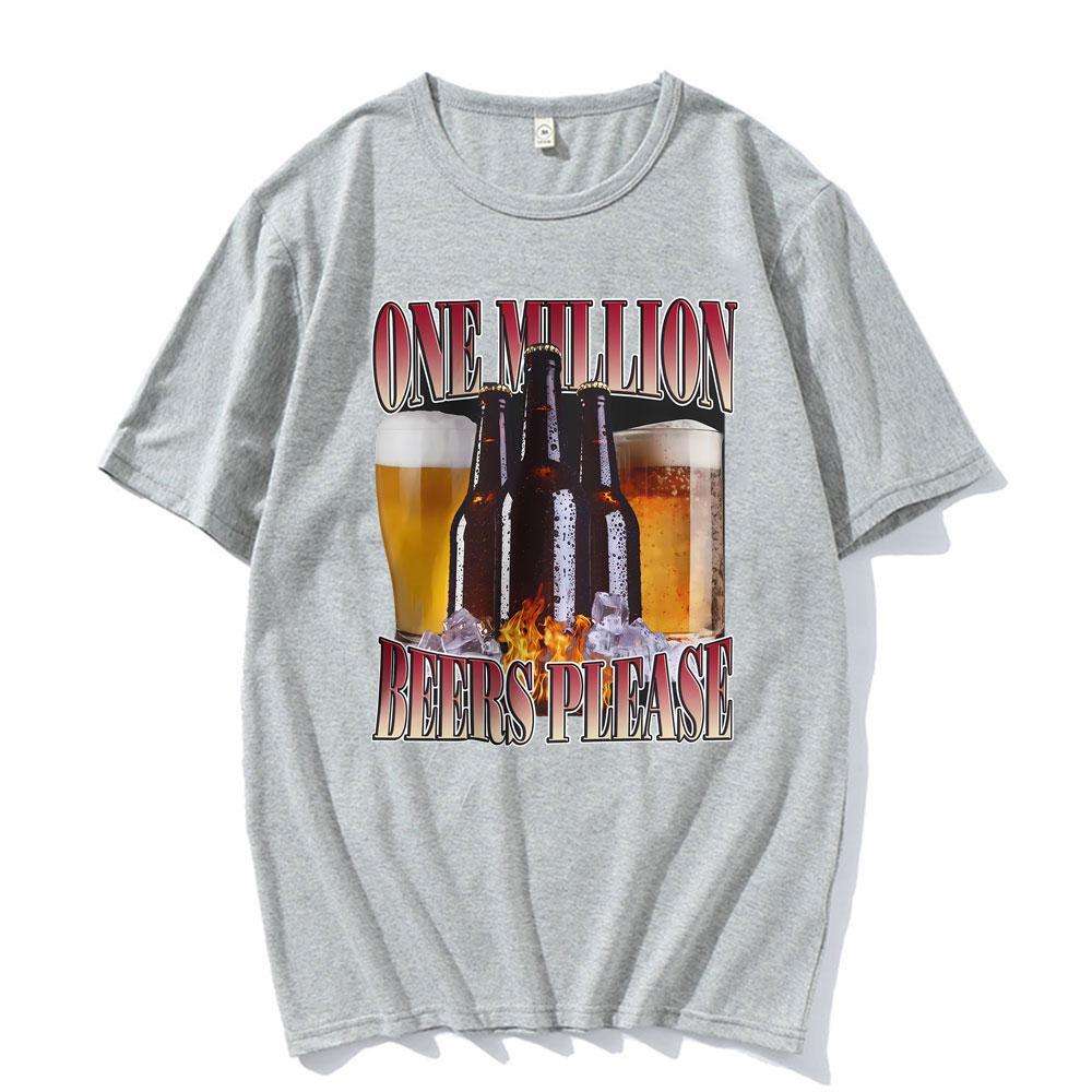 Bar Party Humor Funny Drinking Beer Please Graphic TShirt Unisexs High Street Pop Short Sleeve T Shirts Unisex 100 Cotton TShirt