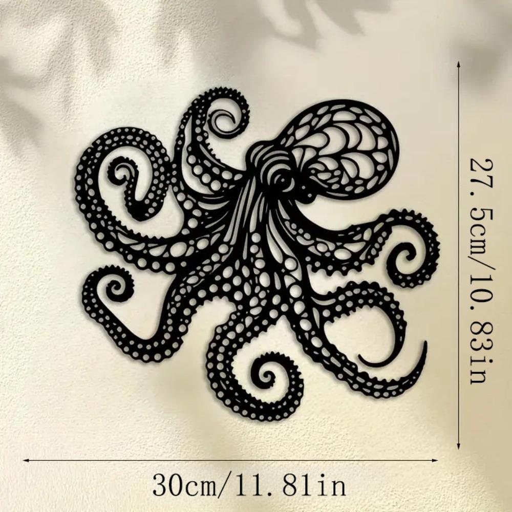Large Metal Octopus Wall Art Victorian Gothic Laser Cut Sculpture Nautical Halloween Decor Gift