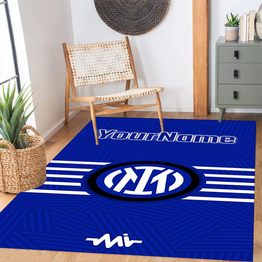 Inter Milan Customize Your Name Floor Rug Office Rug Suitable for Balcony Foyer Dining Room Entryway Antislip Carpet Decorate Offices Spiritual Gift