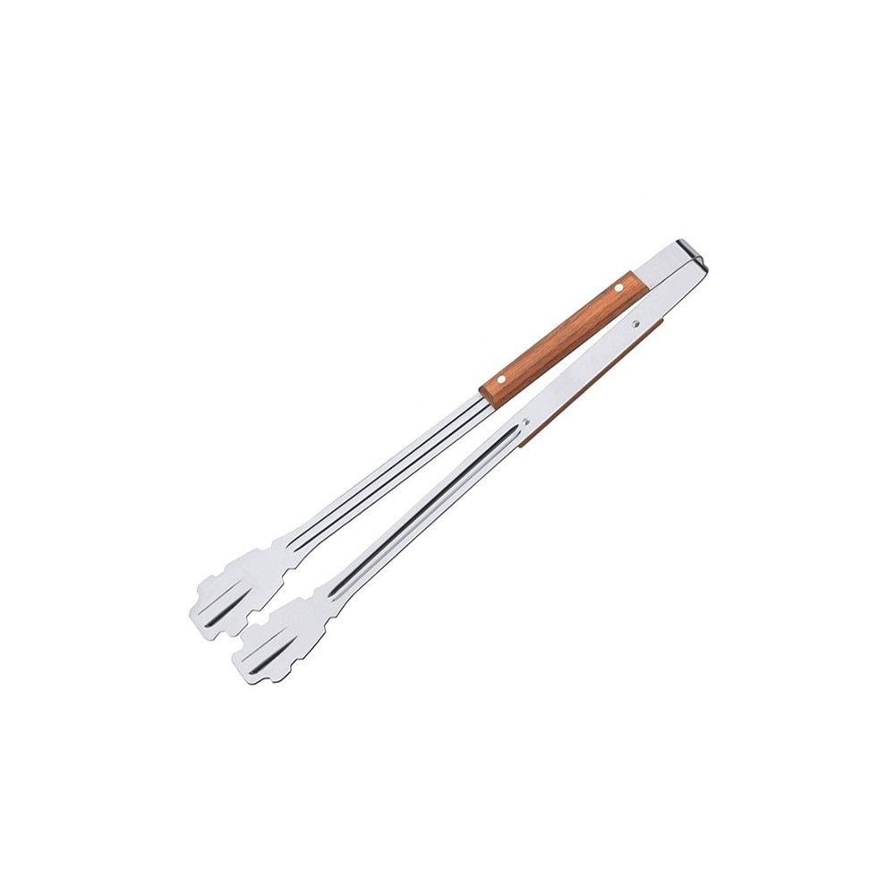 Tramontina Dynamic Natural Wood Handle Charcoal Tongs 47cm Churrasco Tool Durable Stainless Steel Outdoor BBQ Respect for the Aged Day Housewarming