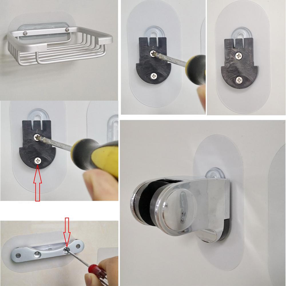 Drilling Install Storage Hanger Traceless Hooks Screw Wall Rack Nut Stickers Seamless Adhesive Hook
