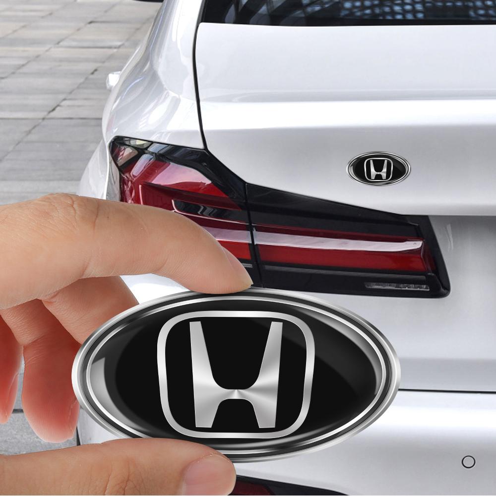 VFHJQ1 3D ABS Aluminum Car Sticker Body Trunk Decoration Sticker Accessories For Honda Fit Civic CRV Hrv CITY Accord CR-Z VTEC Insight