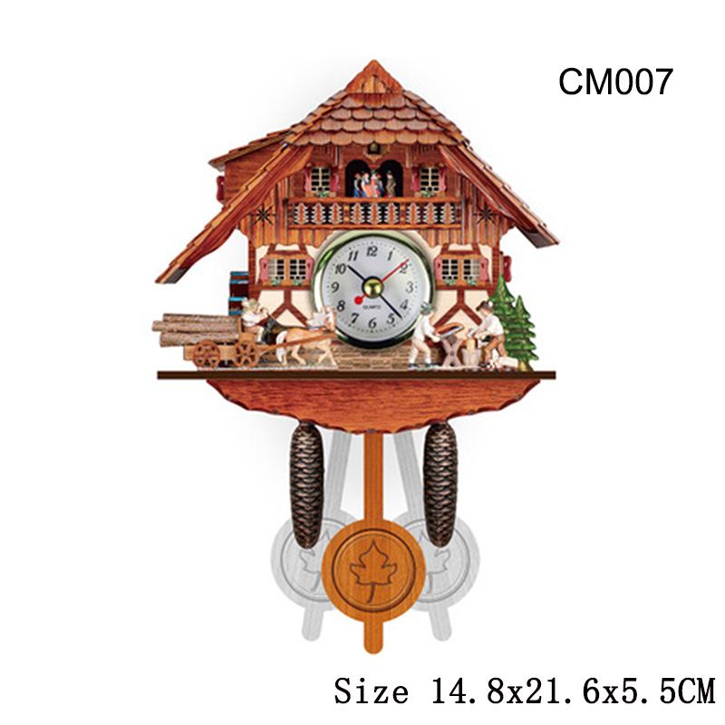 Cuckoo Clock Wall Clock Handicraft Vintage Wooden Cuckoo Tree House Clock For Bedroom Living Room Office Home Decoration