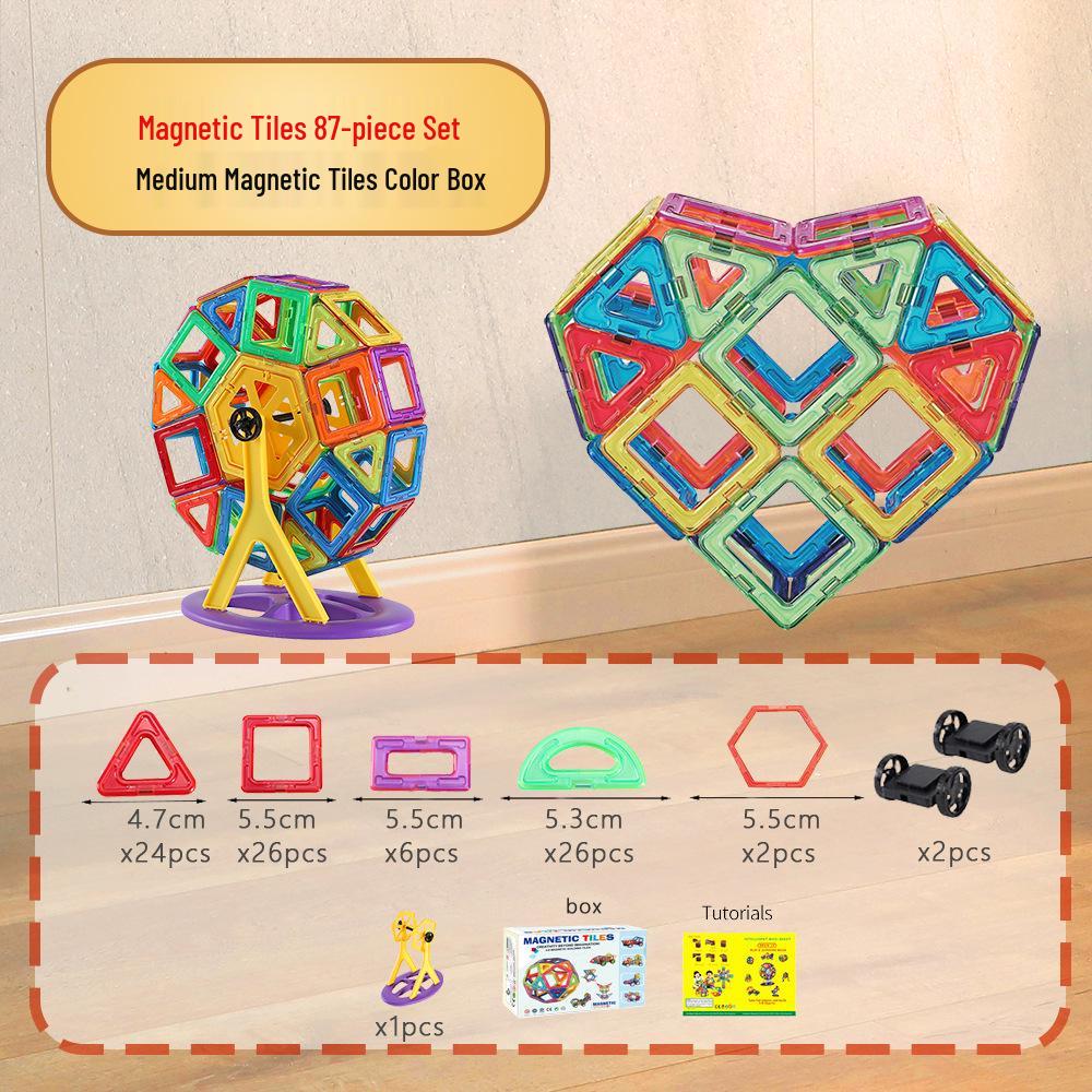 Xinming Large Magnetic Building Blocks - Colorful Educational Tiles & Sticks