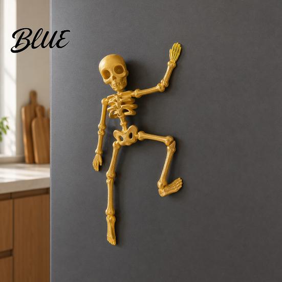 Poseable Skeleton Toy 3D Printed Refrigerator Magnet Figurine with Decoration Movable Joints Halloween Gothic Fridge Magnet