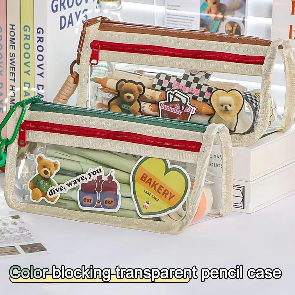 Detachable Large Capacity Pencil Case Beauty Bag Cosmetic Storage Bag Student Supplies