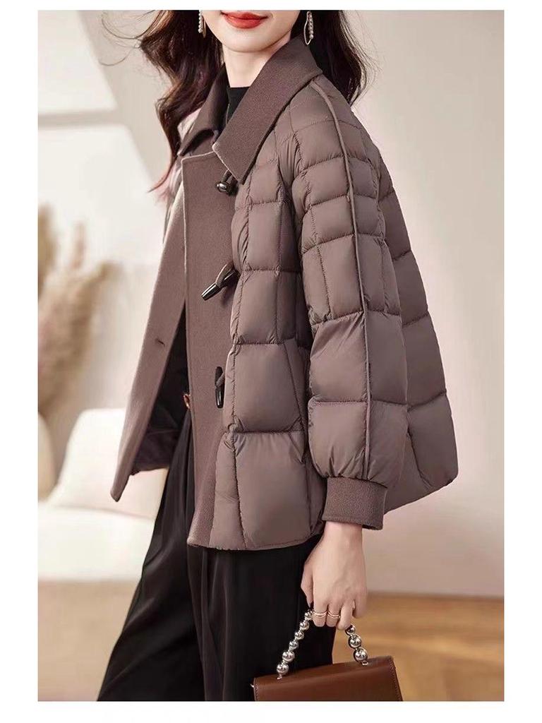Women's Winter Fashion White Duck Down Coat - 2025 New Stylish Loose Fit for Young Moms & Elders