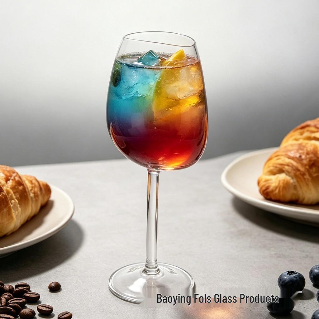 Creative Transparent Irregular High-Foot Glass for Wine, Juice, and Cocktails
