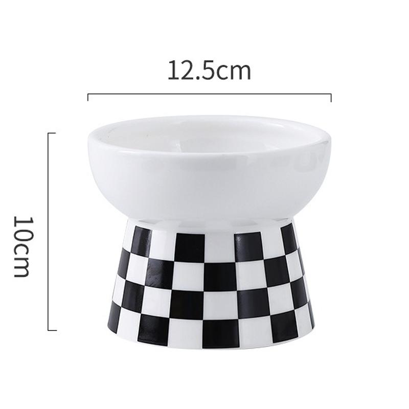 Ceramic High Foot Pet Bowl Cat Food Bowl Protects Cervical Vertebrae Pet Supplies