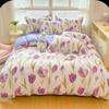 All-Cotton Printed Purple Tulip Duvet Cover Set