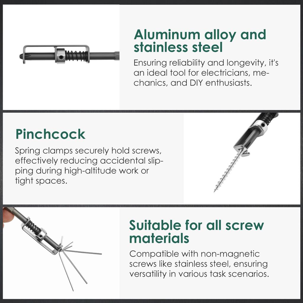 4 Pcs Spring Loaded Screw Holder Bit Screw Bit Holder Aluminum Alloy Anti Drop Screwdriver Bit Universal Screw Retaining Tools