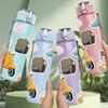 1PC Retro Van Bus 750ml Color Plastic Sports Water Bottle Leakproof Flip Straw Lid Suitable for Sports Office Home Use