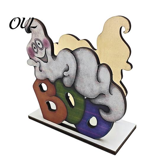 Decorative Wood Tissue Stand Halloween Napkin Holder, Vintage Rustic Dispenser Organizer, Spooky Ghost Stable Log Base Holder Black Cat Boo