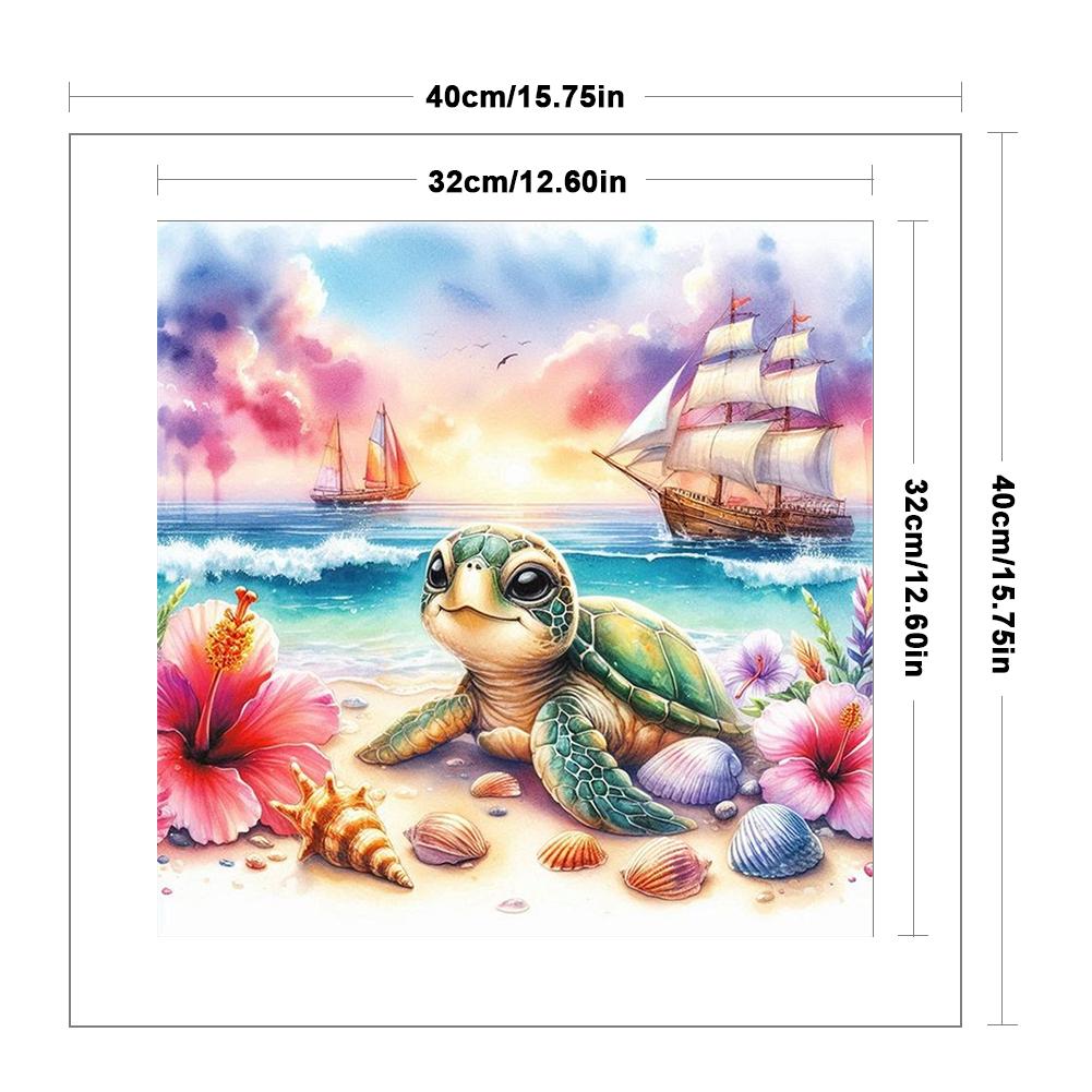 Beach Printed Cross Stitch Kit DIY 11CT Embroidery Craft Set Home Decoration