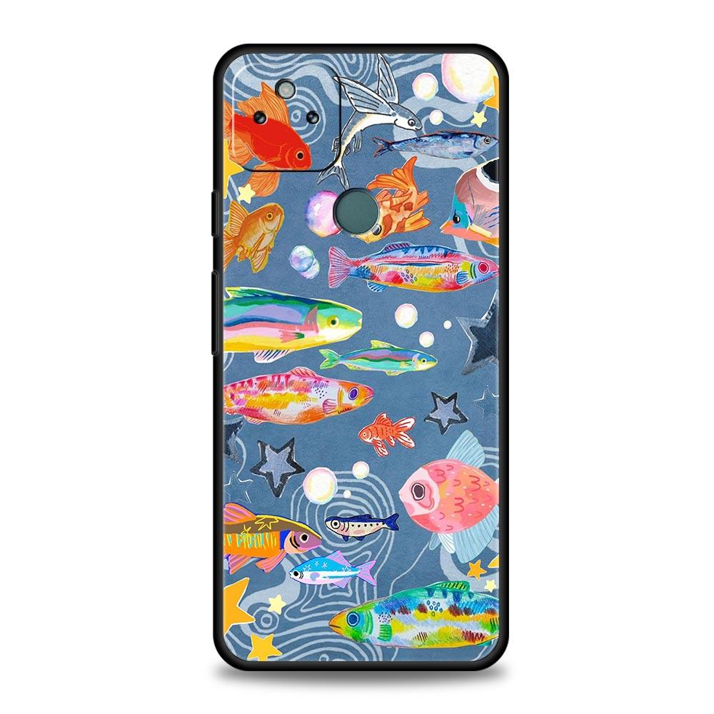 Blue Ocean Fish Phone Case Cover for Google Pixel 10 9 8 7 6 9A 8A 7A 6A Pro Shockproof Soft TPU 10 Pro XL Shell Fundas Capa Bag